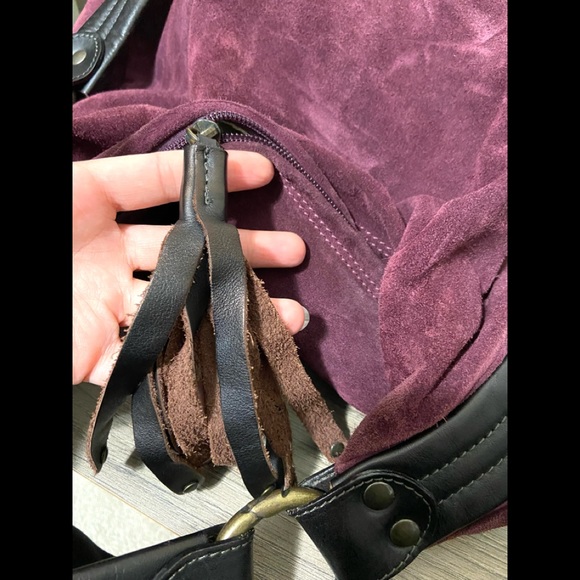 Maurizio Taiuti Italian Leather Shoulder Bag Wine Plum Color - Picture 10 of 14